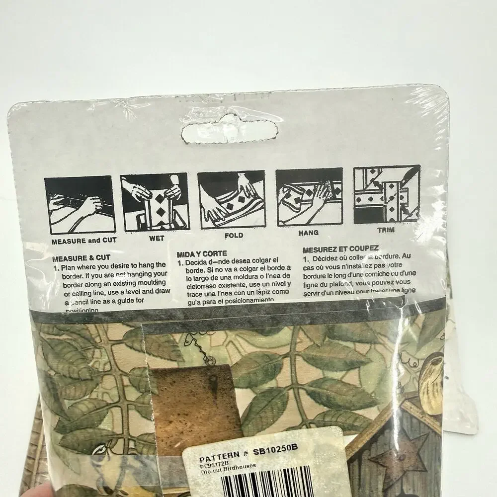 Vtg Expressions Wall Border Birdhouses 5 Yds Lot of 3 Prepasted SB 10250B NOS